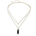 Hemlock Women Girl's Crystal Opals Pendant Necklace Choker Chain (Black)