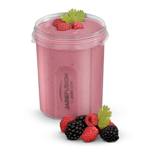 JadeCook Licuadora Procesador de Alimentos Jade Fusion de 8 Piezas con Vaso de Vidrio 1.8 Litros 1500w Tritura Bate Mezcla Cuchillas de Acero Inoxidable Incluye 2 Vasos Smoothies Batidos Frappe