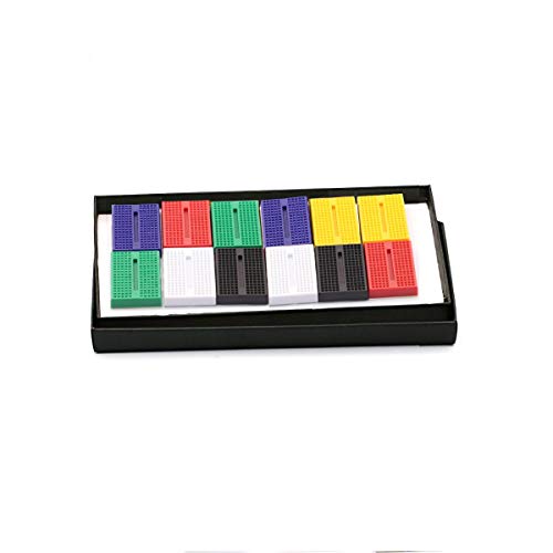 DaFuRui 12Pcs 170 tie-Points Small Mini Solderless Breadboard kit Compatible for Arduino