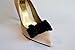 Detachable Black Velvet Bow Shoe Clips Front Set of 2
