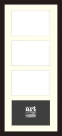 atathome Multi Aperture Wooden Black Photo Frame (25x60cm) with mount suits 4 5x7 Photos