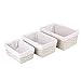 HOSROOME Handmade Bathroom Storage Baskets Set Shelf Baskets with Liner Woven Decorative Home Storage Bins Decorative Baskets Organizing Baskets Nesting Baskets(Set of 3,Beige)