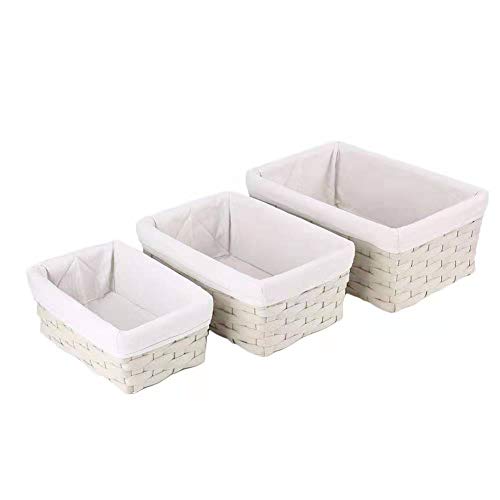 HOSROOME Handmade Bathroom Storage Baskets Set Shelf Baskets with Liner