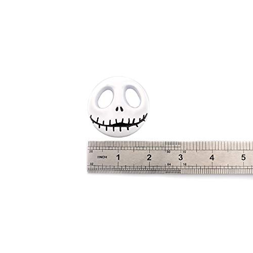 2x Skull Pumpkin Face Emblem Jack Skellington Auto Car Styling/Motorcycle Metal Badge Sticker Decoration (White)
