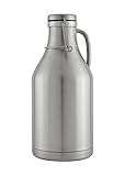 The Grizzly - 64 oz Double Wall Stainless Steel Flip Top Beer Growler - Stainless Steel
