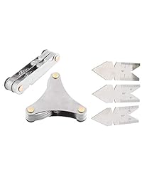 2 piezas de calibre de rosca y 3 piezas de jaula central, herramienta de medición de rosca de acero inoxidable 1 América SAE tipo y 1 métrica y pulgada tipo (Pack de 5)