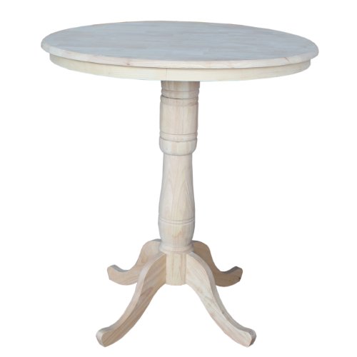 IC INTERNATIONAL CONCEPTS36" Solid Wood Round Top Pedestal Dining Table, 40.9" H, Unfinished