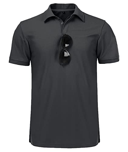 JACKETOWN Men's Short Sleeve Polo Shirt Quick Dry Breathable Polo Tennis Polo Summer Men's Golf Sports Shirt Casual Basic Polo