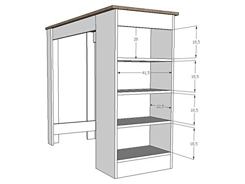 möbelando Bartisch Esstisch Tresentisch Küchentisch Bistrotisch Tisch Rosalyn I Beton/Weiß – Bild 5