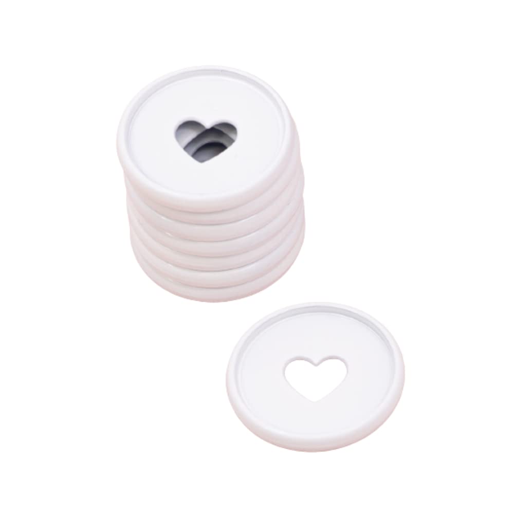 Craftelier - Metallic M Disc Rings with Heart Cut Out for Scrapbooking Binding and Other Crafts for Planners, Agendas, Notebooks or Albums | Pack of 9 pcs of 35 mm - Colour White โ image 1