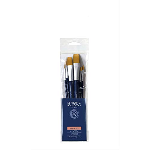Lefranc Bourgeois 300234 Malpinsel, 6 Pinsel gemischt, kurzer Stiel