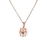 14k Rose Gold Morganite Pendant Necklace, 18