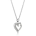 B&E 925 Sterling Silver Heart Necklace Pendant -Girlfriend Women Girl Valentines Day Jewelry-CZ Diamonds