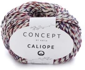 Katia Concept 60 CalIOPE Cotton Bead Blue, 63 Ecru Violet, 4.5
