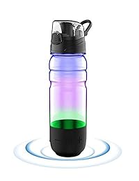 Botella de agua 2 en 1 + altavoz Bluetooth, materiales para botellas fabricados en Estados Unidos (Tritan), 100  libre de BPA, altavoz inalámbrico, sonido de 360°, batería incorporada, resistente al agua, llamada manos libres, regalo perfecto por ICEWATER