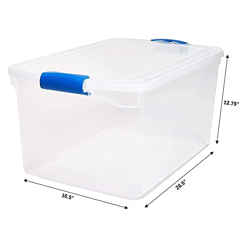 HOMZ 66 Quart Multipurpose Stackable Storage Container Tote Bins with