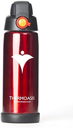Thermoasis Stainless Steel 20 oz Water Bottle &amp; Thermos - BPA-Free, Double Wall Insulation - Interchangeable Caps For Hot &amp; Cold Drinks - Leak &amp; Sweat Proof (Cherry Red)