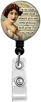 Diet Humor Badge Reel - Retractable Badge - Funny ID Holder - Diet Quote Badge Reel - ID Holder - Nurse Badge Reel - Office Badge Reel - LPN Badge Reel - RN Badge Reel - Teacher Badge Reel
