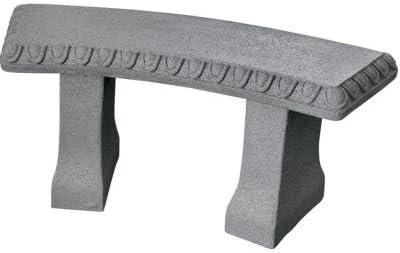 EMSCO Outdoor Bench Statue Lawn Garden Patio Furniture Granite Resin 16"X 12"X 34" Grey