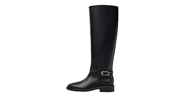 Massimo Dutti 1000/550/800 - Botas planas con hebilla para mujer Negro 42  EU : Amazon.es: Zapatos y complementos