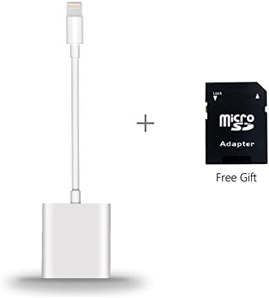 SD Card Camera Reader,Lightning Adapter for iPhone(iOS 9.2 or later), Gufee Trail Game Camera Viewer for iPhone 6 /6s/6s Plus/6/7/7Plus iPad, No App Required