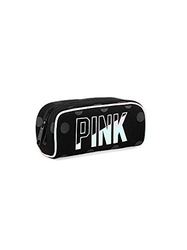 Victoria s secret pink small cosmetic pouch black dots