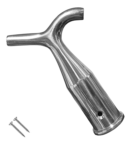 TERF® Traditional Polished Chrome Pole Hook Sash Window Catch Lift Pull Fanlight Skylight Window Loft Attic Blinds Boat Pole Hook including Fixing Screw - Pack of 1