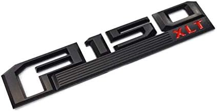 2x Ford F-150 XLT Red & Black Fender Emblem Nameplates