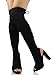 Delicious Women's Stretchy Open Toe Heel Boot Black 8