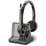 Plantronics SAVI 8200 Series W8220-M Wireless DECT Headset System, Certified for Skype for Business