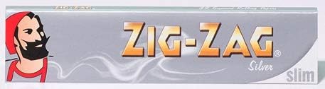 ZIG ZAG Silver Slim King Size Cigarette Tobacco Rolling Paper - Pack of 50, 100 g
