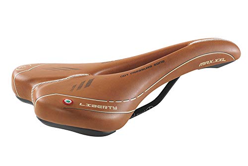 Selle Montegrappa Liberty XXL Racing Bike Saddle, Made in Italy, Light Brown