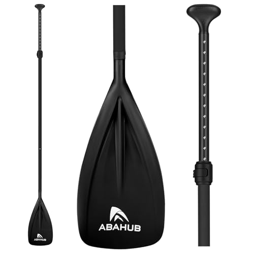 Abahub SUP Paddle 3-Piece Stand Up Telescopic Paddle 173-213 cm Aluminium with PU Coating for SUP Board Surfboard Boating Canoeing Plastic Nylon Blade in Black/Blue/Green/Orange/Yellow/Turquoise