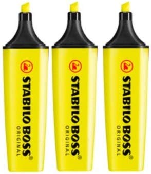 Stabilo Boss 3 Yellow Highlighters