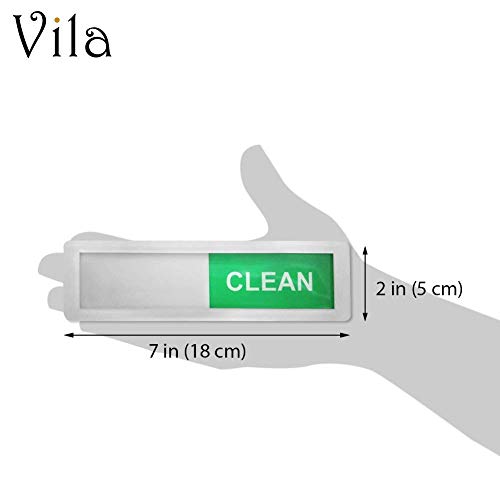 CLEAN/DIRTY Dishwasher Magnet - Easy to Read Acrylic Indicator - Smooth Glide - 3M Adhesive for extra strength - Low Profile Design - Sticks to any Surface - Scratch proof - For Home & Office use