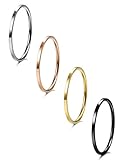 FIBO STEEL 4 Pcs 1MM Stainless Steel knuckle Stacking Rings for Women Girls Wedding Engagement Rings 9,Flat