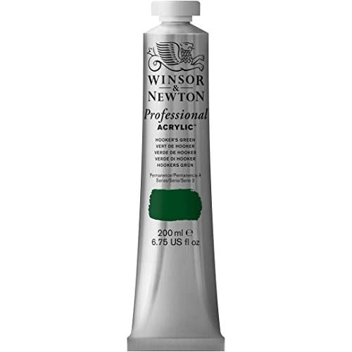 Winsor & Newton Professional Acrylic Paint, 200ml (6.75-oz) Tube, Hooker's Green
