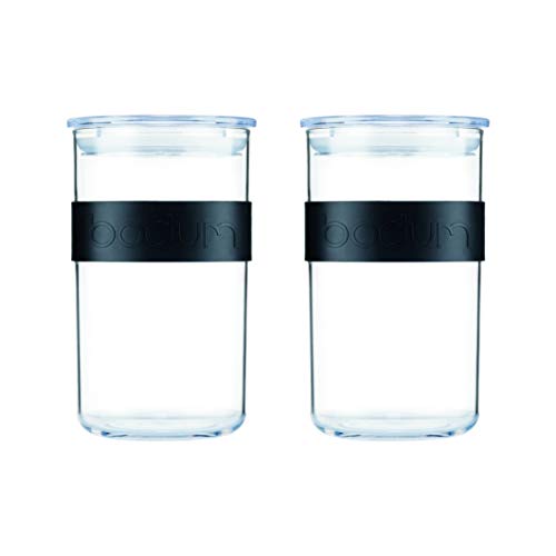 Bodum - K11829-01SA - PRESSO - Set de 2 bocaux Conservation en Plastique, avec Couvercle hermétique - 1.0 l