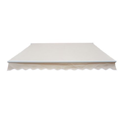 Outsunny 8′ x 7′ Patio Manual Retractable Sun Shade Awning – Cream