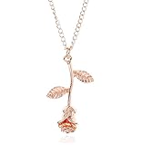 Fashion Women Rose Necklace Charm Rose Flower Pendant Necklace Choker Necklace Jewelry Gift