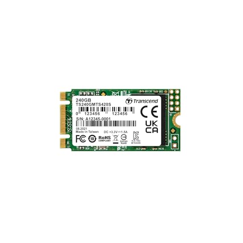 Transcend MTS420S 240GB M.2 2242 SATA III 6Gb/s SSD, Read/Write up to 500/430 mb/s with 3D Nand Flash TS240GMTS420S
