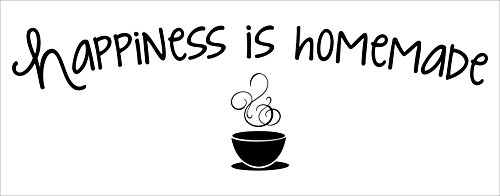 Wall Decor Plus More WDPM3679 Happiness is Homemade Quote for the Kitchen Vinyl Wall Décor Stickers, 36 x 11″, Black