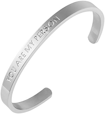Christmas Classic Stamped Cuff Bangle Love Lettering Adjustable BBF Bracelet for Girl