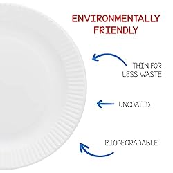 Hygloss Products 6" Uncoated White Paper Plates