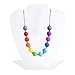 Itzy Ritzy Teething Happens Silicone Necklace Petite Strand, Rainbow