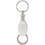 Silver Oval Quick Release, Pull Apart Valet Keychain Accessory Detachable for Convenience