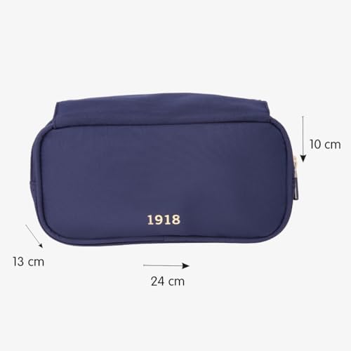 ® Estuche portatodo 4 cremalleras con solapa 1918, azul