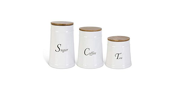 white gloss tea coffee sugar canisters