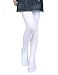 Girls Winter Warm Fleece Lined Tights Thick Dance Tights (Age:6-8 Height:120-135cm, White)