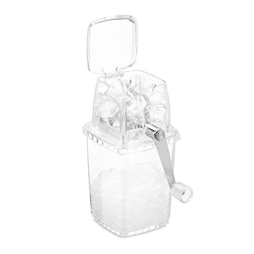 Relaxdays Ice Crusher, manuell, Kurbel & Edelstahl-Mahlwerk, Eiswürfelzerkleinerer Kunststoff, Eiscrusher, transparent – Bild 6